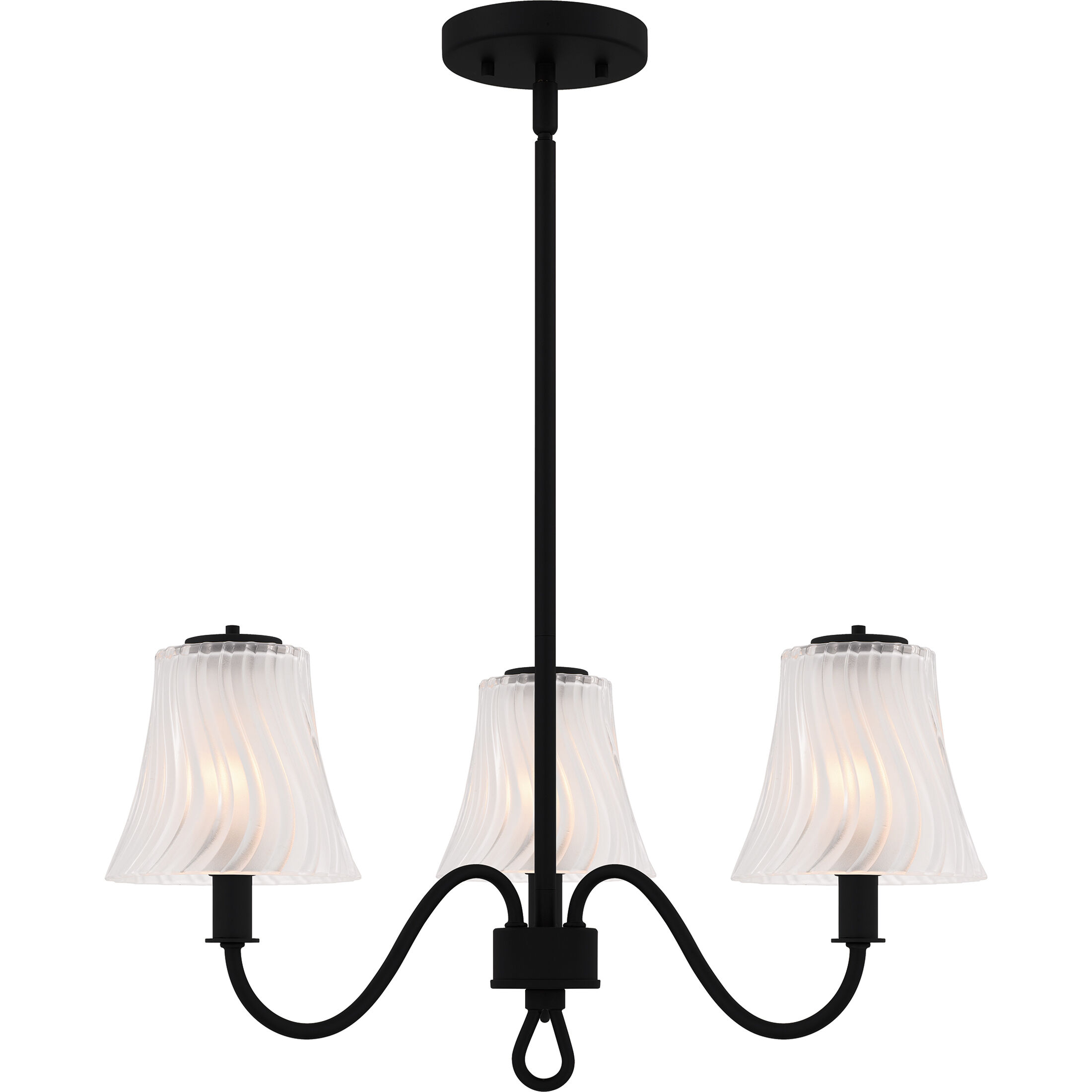 McKinney 3 Light 21.75 inch Matte Black Chandelier Ceiling Light