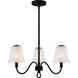 McKinney 3 Light 21.75 inch Matte Black Chandelier Ceiling Light