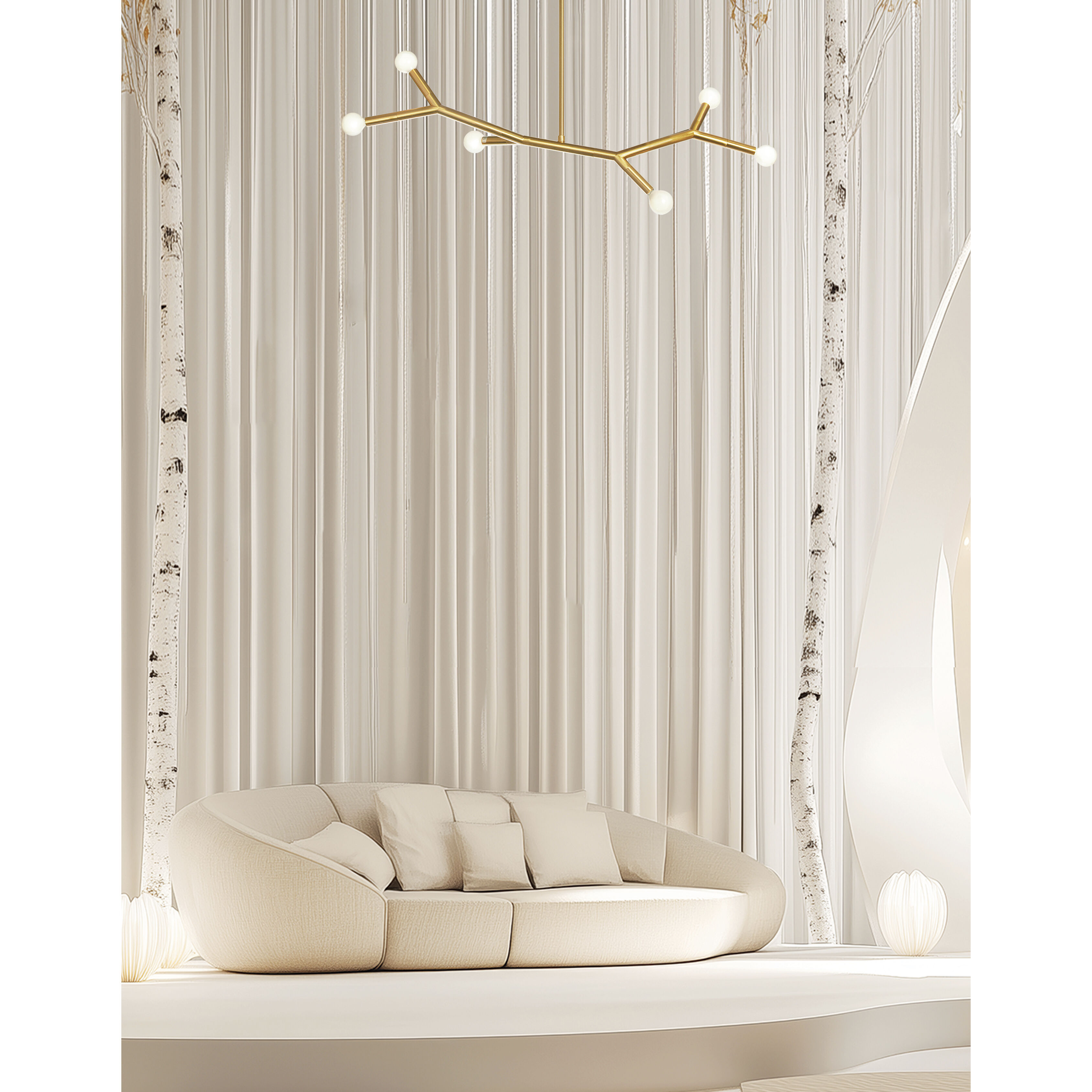 Morgan LED 39.25 inch Aged Brass Horizontal Pendant Ceiling Light