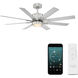 Renegade 52 inch Brushed Nickel Titanium with Titanium Blades Downrod Ceiling Fan in 2700K