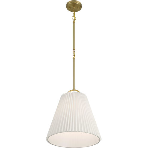 Scandinavian 1 Light 15 inch Natural Brass Pendant Ceiling Light