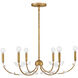 Aliso 6 Light 30 inch Distressed Brass Chandelier Ceiling Light