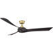 Wrap Custom Brushed Satin Brass Fan Motor, Marine Grade