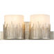 Sawgrass 2 Light 15 inch Silver Bath Light Wall Light in Silver Leaf with Antique