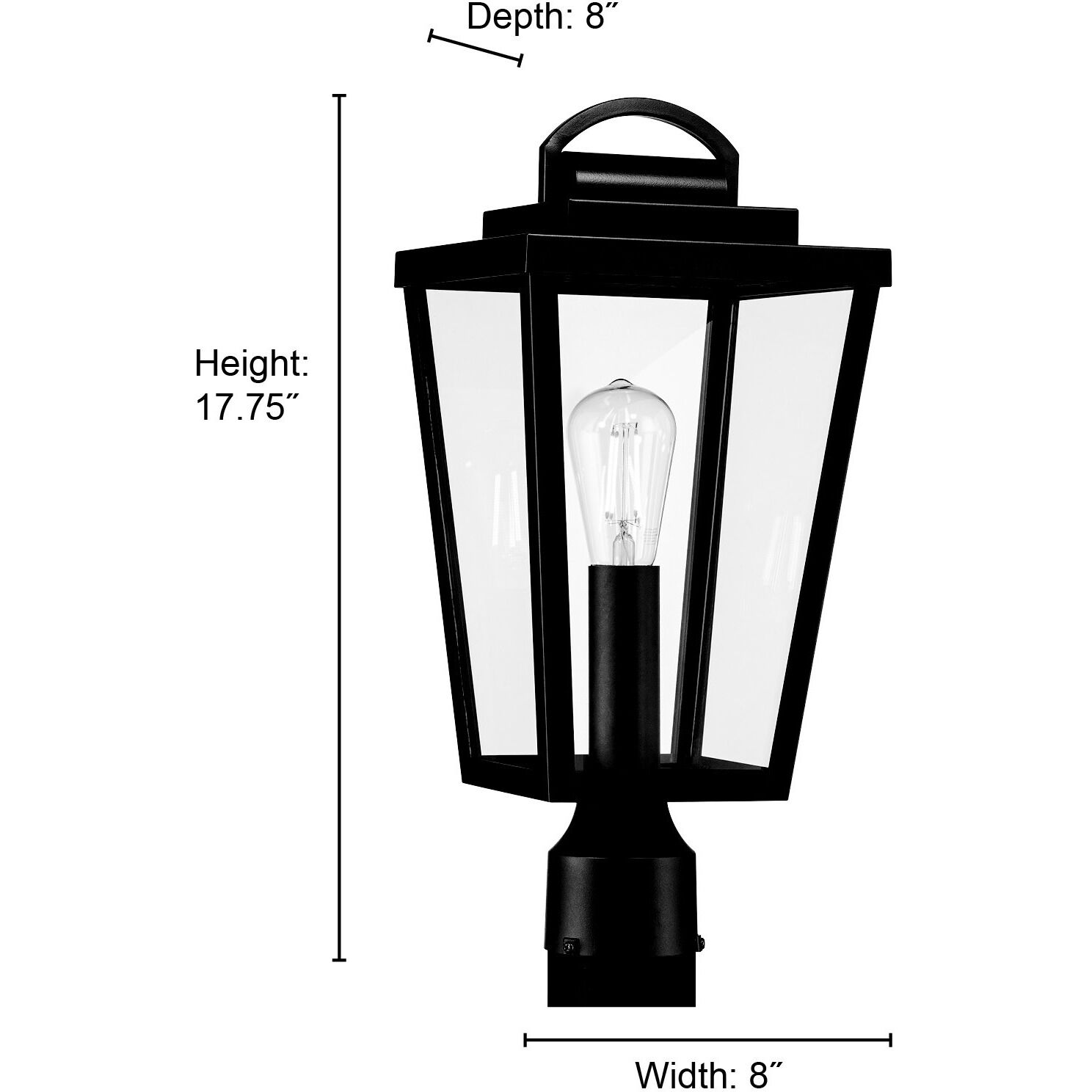 Brenwick 1 Light 17.75 inch Powder Coated Black Outdoor Post Lantern