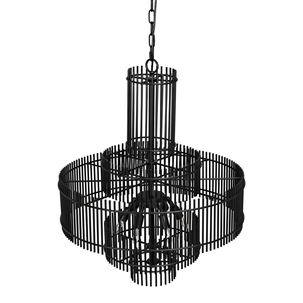Ghost 6 Light 27 inch Matte Black Chandelier Ceiling Light