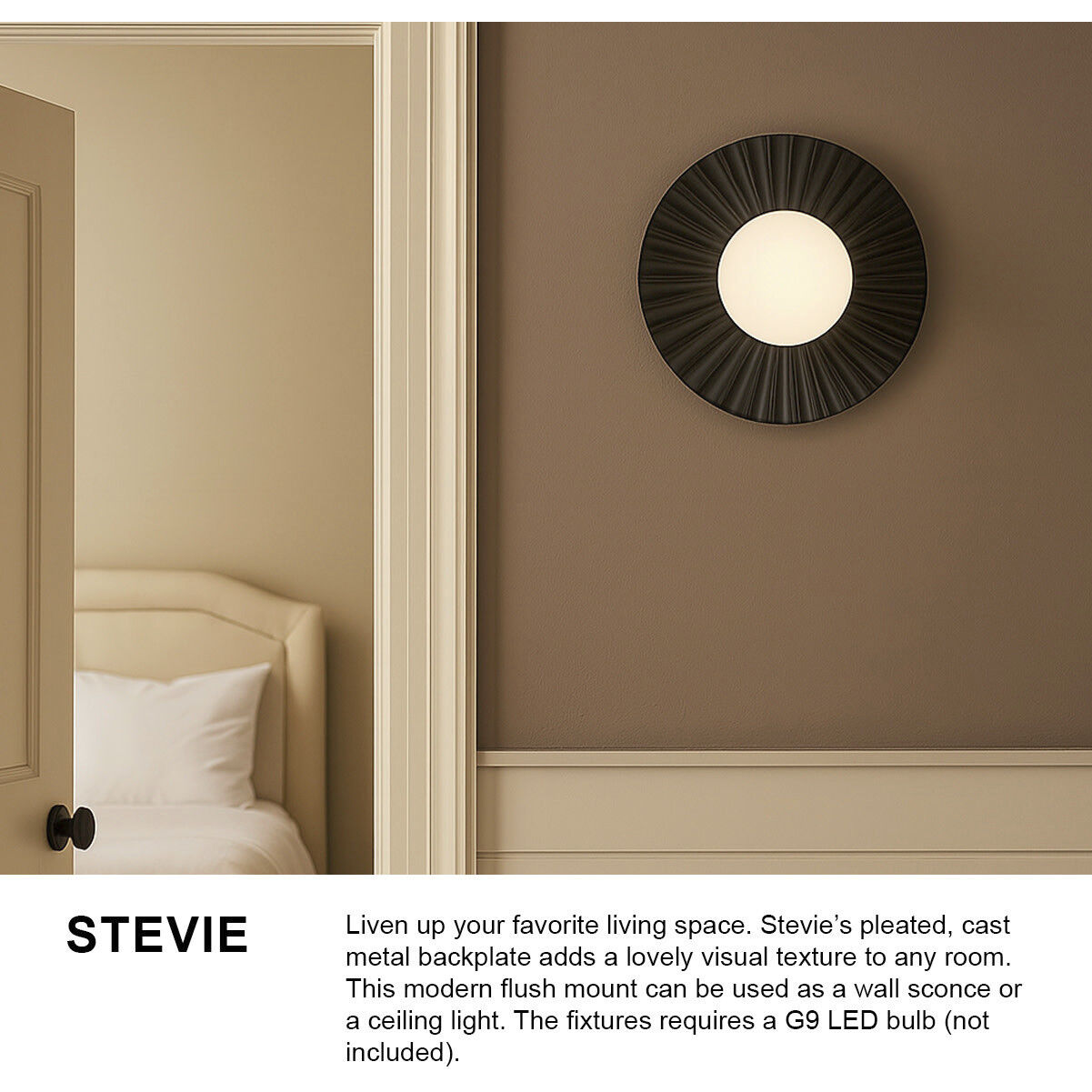 Stevie 1 Light 9.75 inch Black Flush Mount Ceiling Light, Small