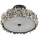 Oyster Shell 3 Light 19 inch Textured Bronze Semi-Flush Mount Ceiling Light