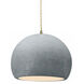Radiance LED 10 inch Antique Brass and Concrete Pendant Ceiling Light