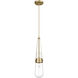 Downtown Urban Milan 1 Light 4.38 inch Brushed Brass Pendant Ceiling Light in Clear