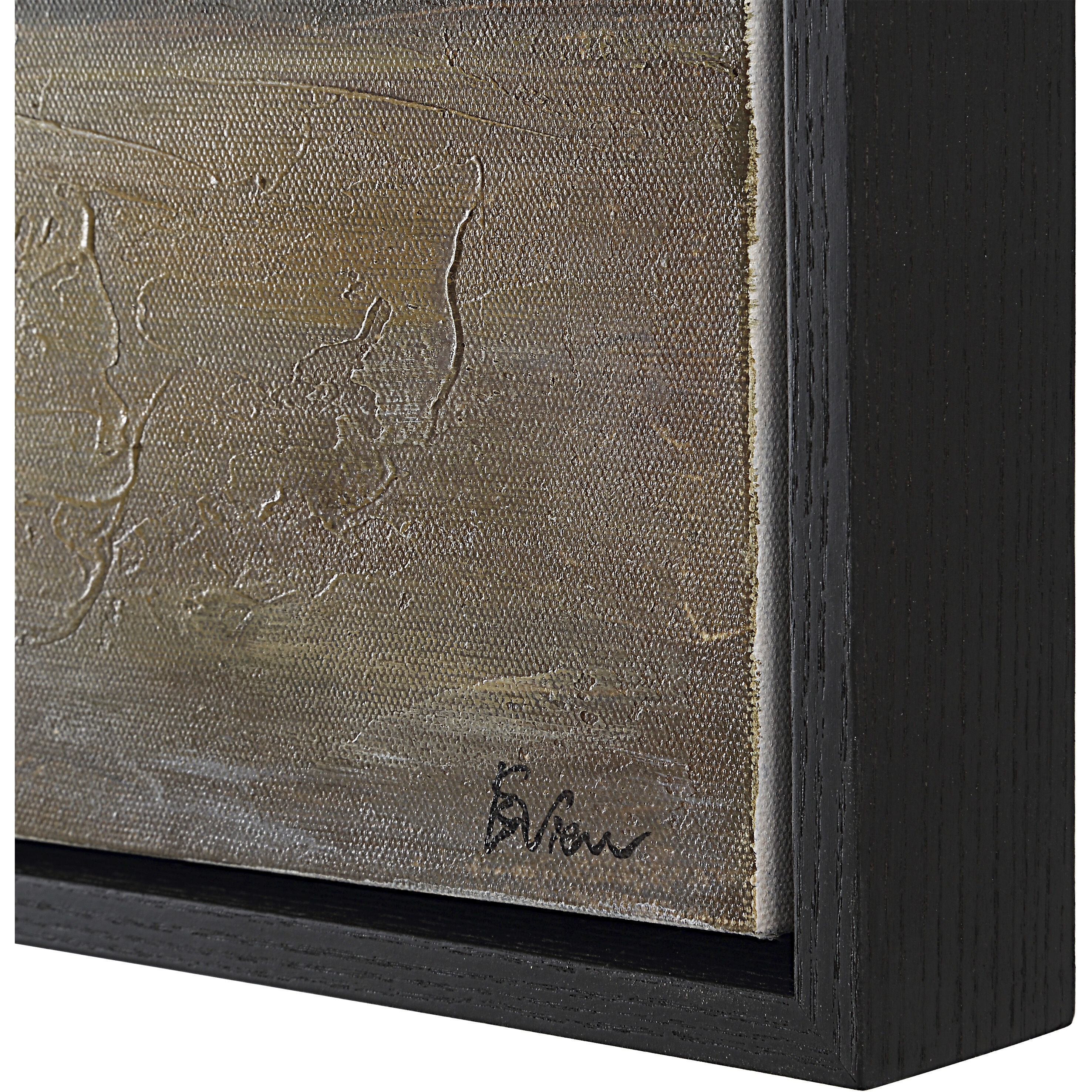 Mackay Painted Matte Black Canvas Art