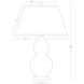 Double Gourd 30 inch 150 watt Citron Glazed Ceramic with Lucite Base Table Lamp Portable Light in Pearl Dupioni