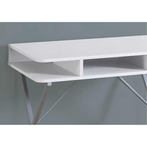 Exeter 32 X 20 inch White and Silver Computer Desk