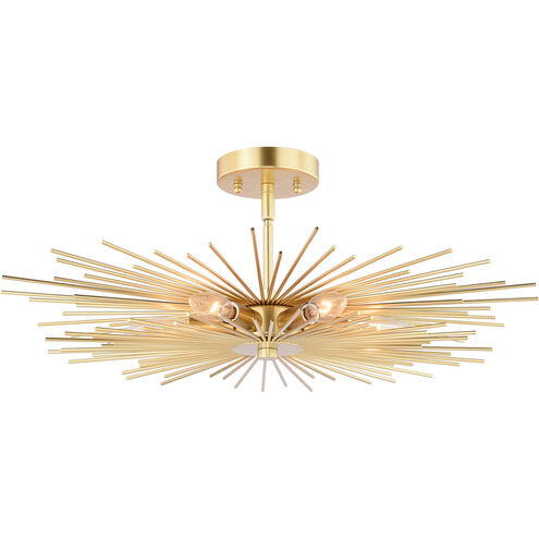 Nikko 6 Light 24 inch Gold Semi-Flush Mount Ceiling Light