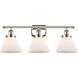 Ballston Large Cone LED 26 inch Polished Nickel Bath Vanity Light Wall Light in Matte White Glass