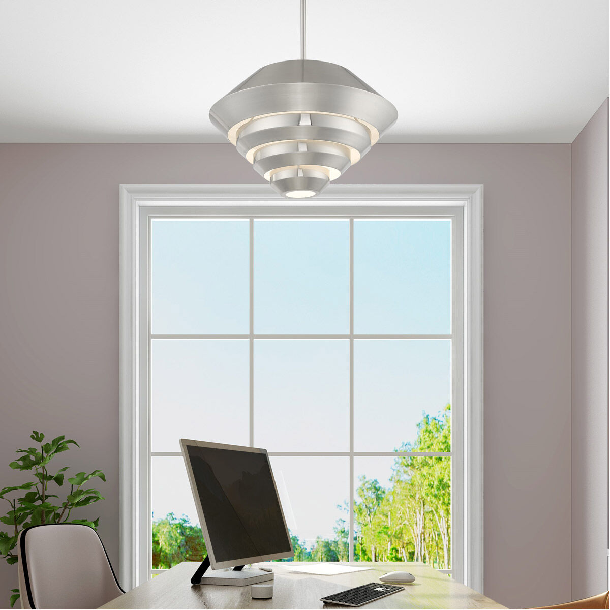 Amsterdam 1 Light 18 inch Brushed Nickel Mini Pendant Ceiling Light