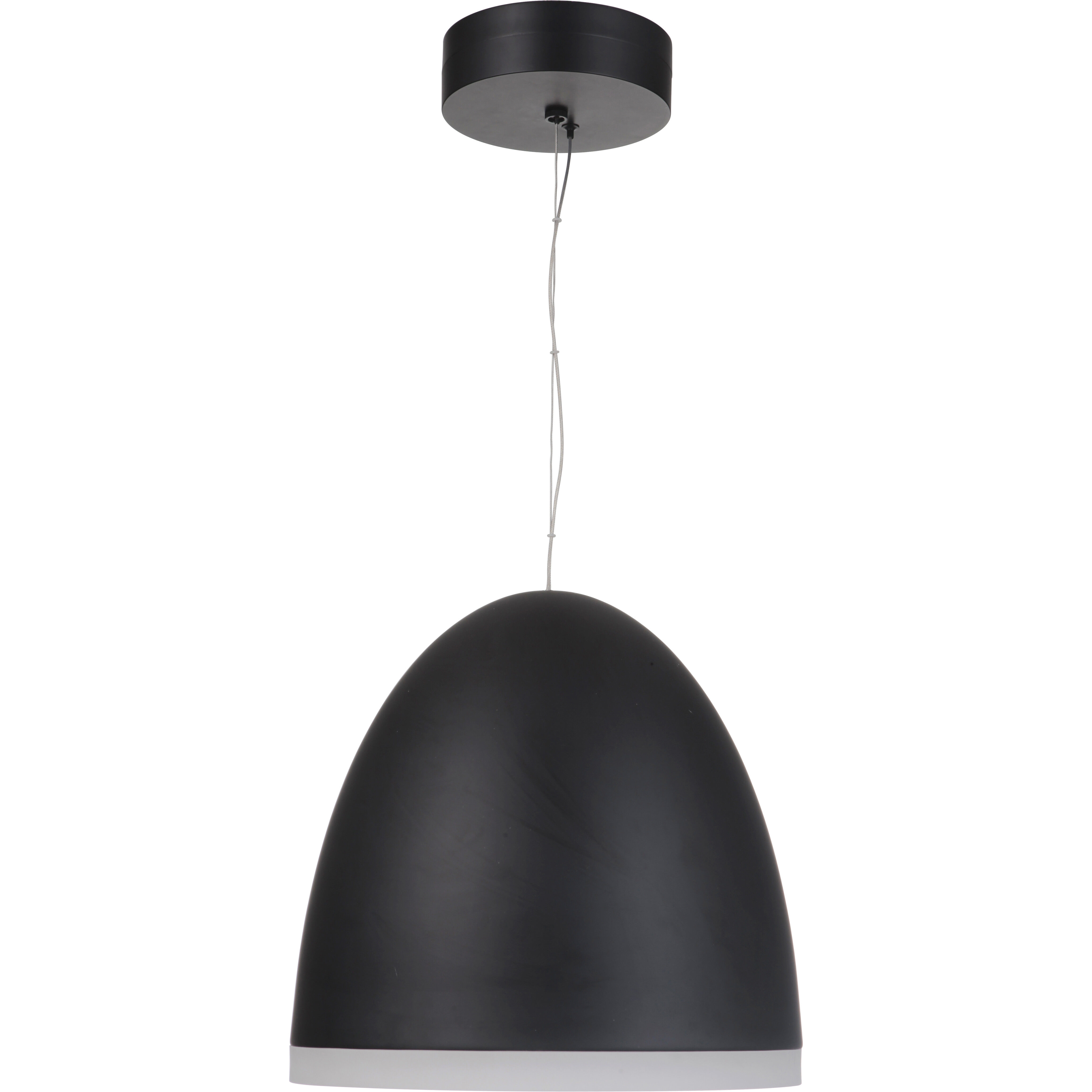 Studio LED 15.7 inch Flat Black Dome Pendant Ceiling Light