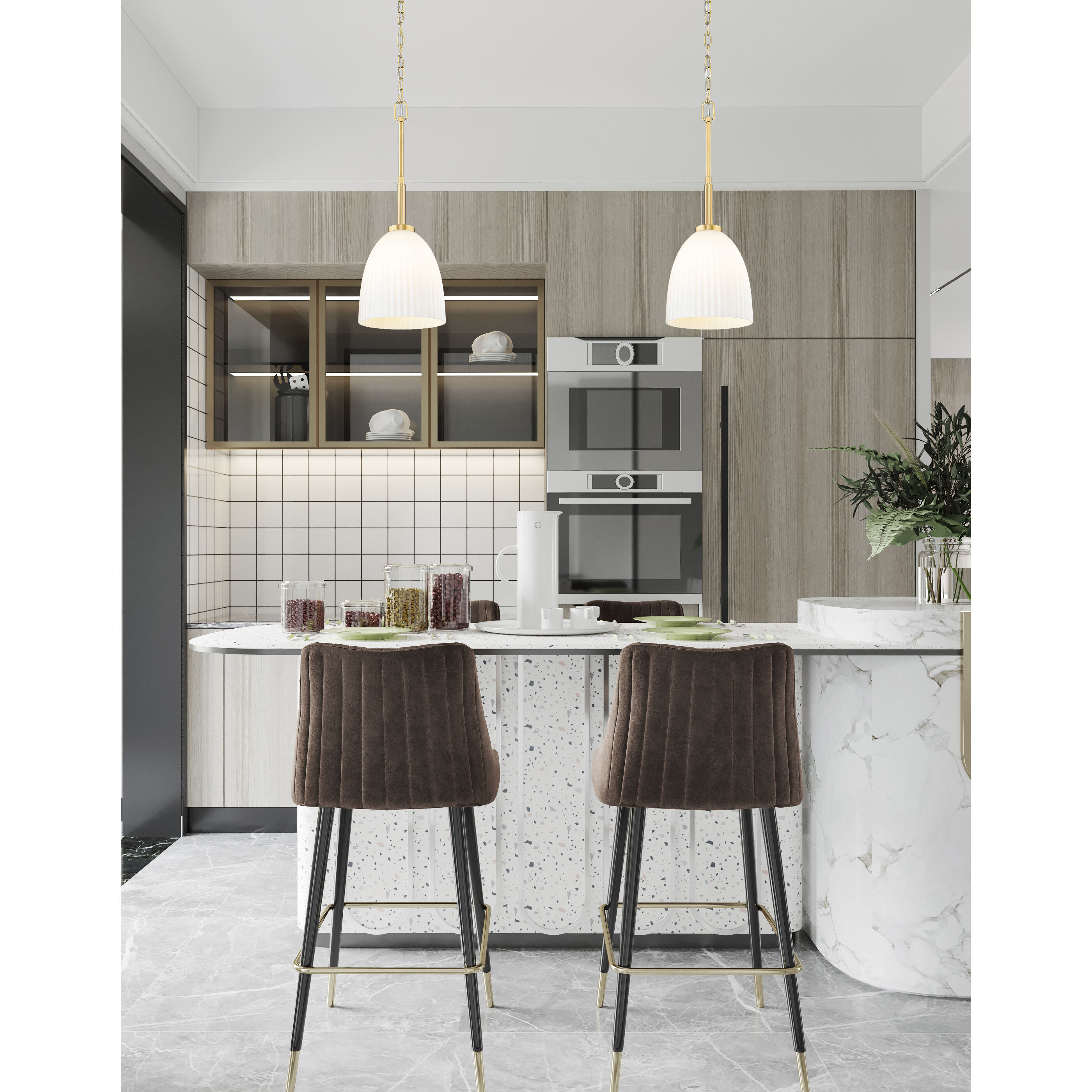 Naya 1 Light 8 inch Modern Gold Pendant Ceiling Light