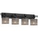 Wire Glass 39 inch Matte Black Bath Bar Wall Light