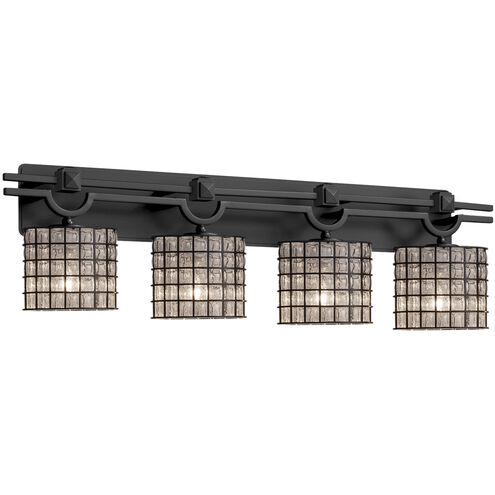 Wire Glass 39 inch Matte Black Bath Bar Wall Light