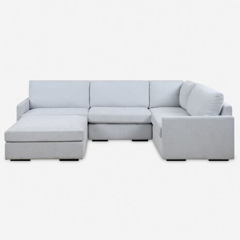 Refuge Light Cloud Blue Polyester Sofa, Armless