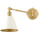 Bailey Wall Mount Wall Light in Studio White and Aged Brass