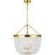 C&M by Chapman & Myers Summerhill 4 Light 25 inch Burnished Brass Pendant Ceiling Light