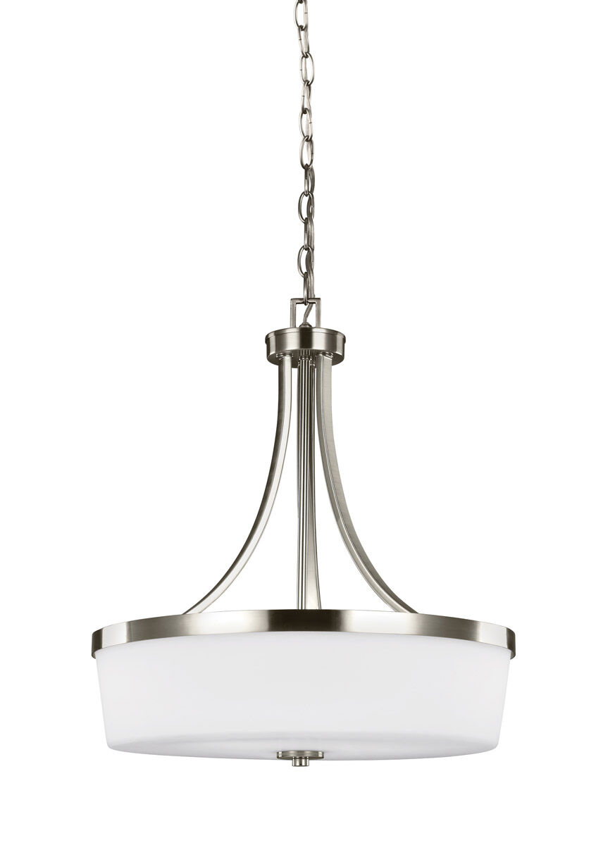 Hettinger 3 Light 19 inch Brushed Nickel Pendant Ceiling Light