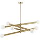 Wand 8 Light 36 inch Aged Brass Chandelier Ceiling Light