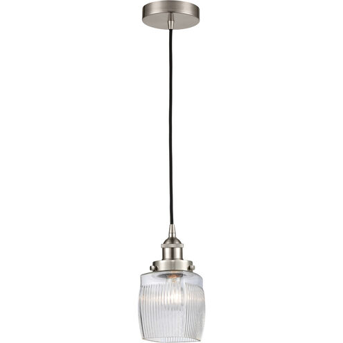 Edison Colton LED 6 inch Brushed Satin Nickel Mini Pendant Ceiling Light