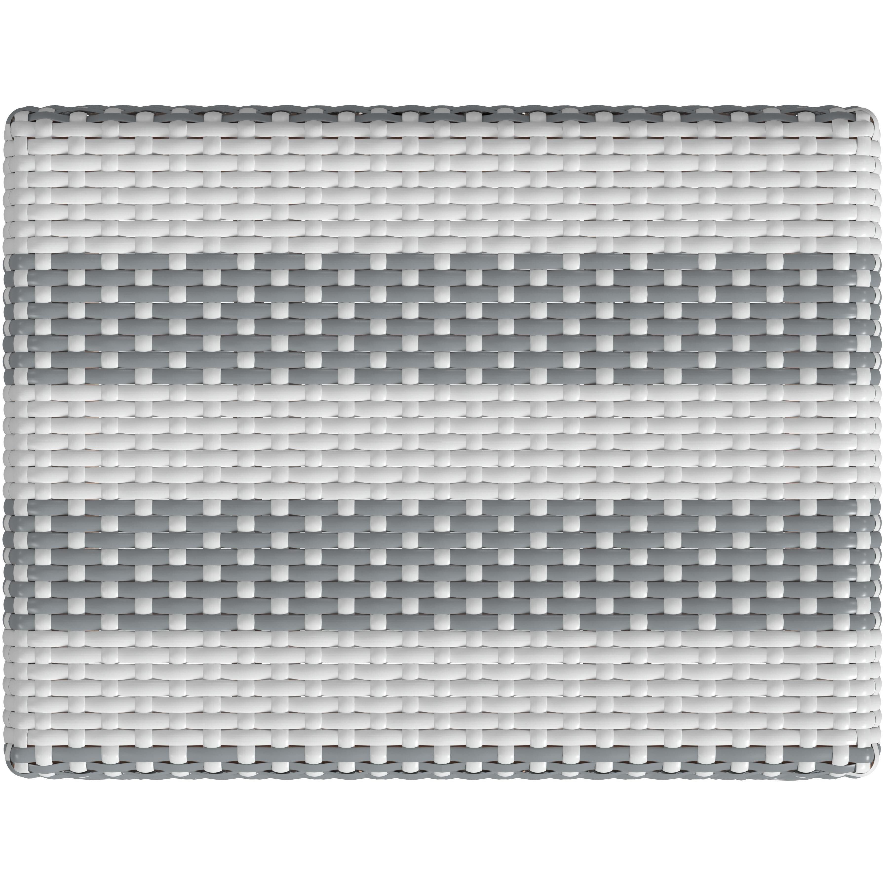 Robias Rectangular Rattan 30" Bar Stool in Gray and White Stripe