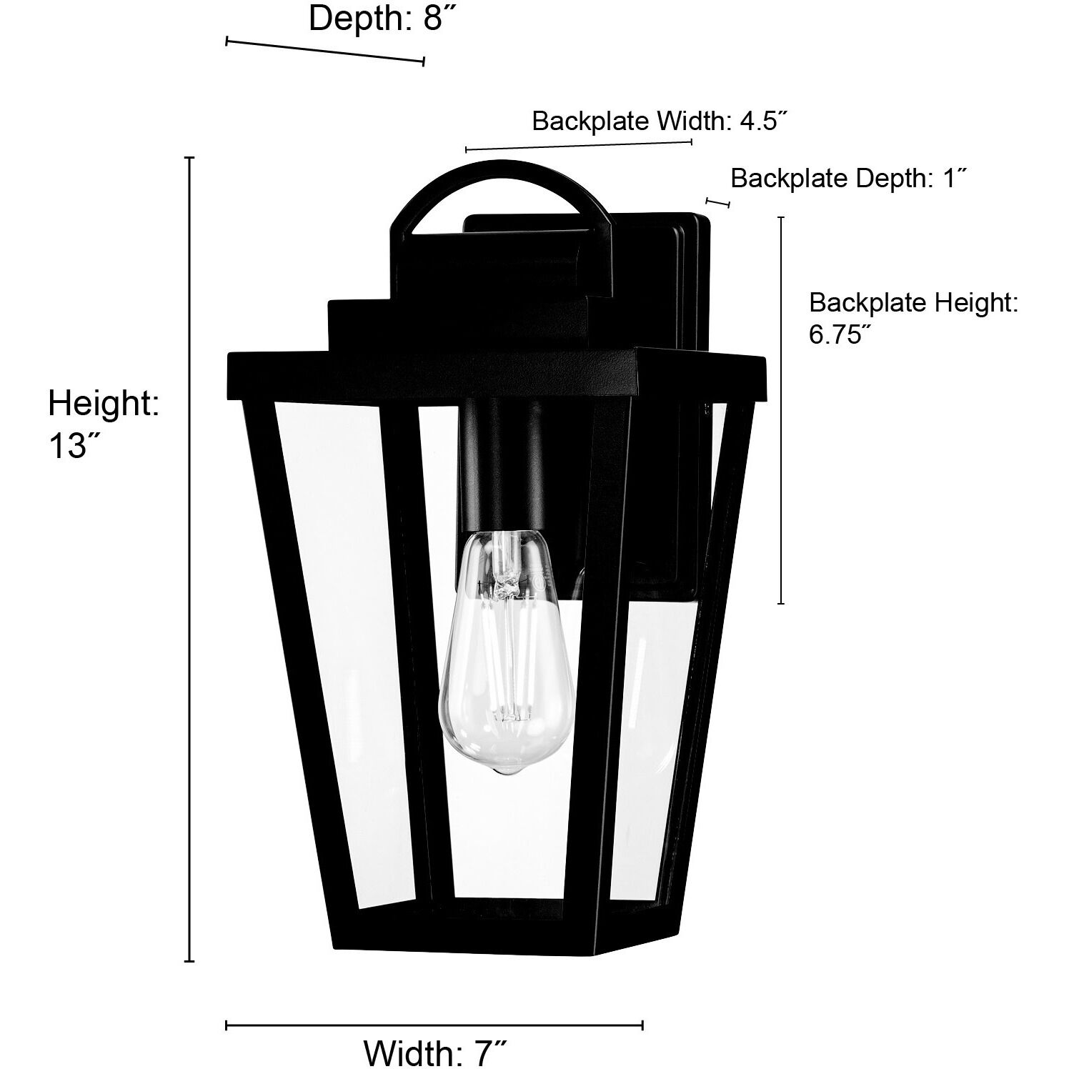 Brenwick 1 Light 13 inch Powder Coated Black Outdoor Wall Sconce