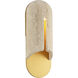 Clog LED 16 inch Beige Travertine and Aged Brass Outdoor Wall Lighting in 2700K