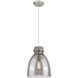 Downtown Urban Newton Bell 1 Light 10 inch Satin Nickel Pendant Ceiling Light in Plated Smoke