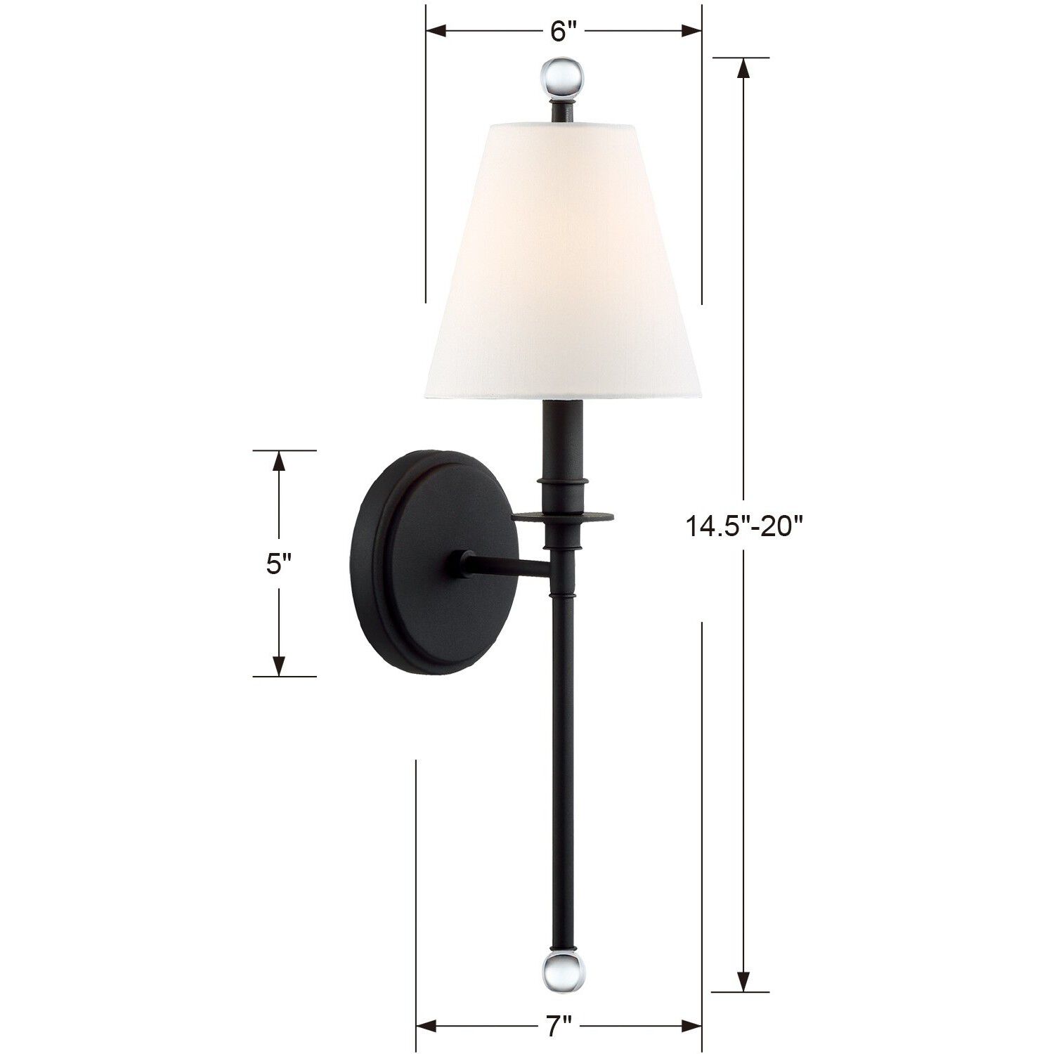 Riverdale Bath Sconce Wall Light in Black Forged