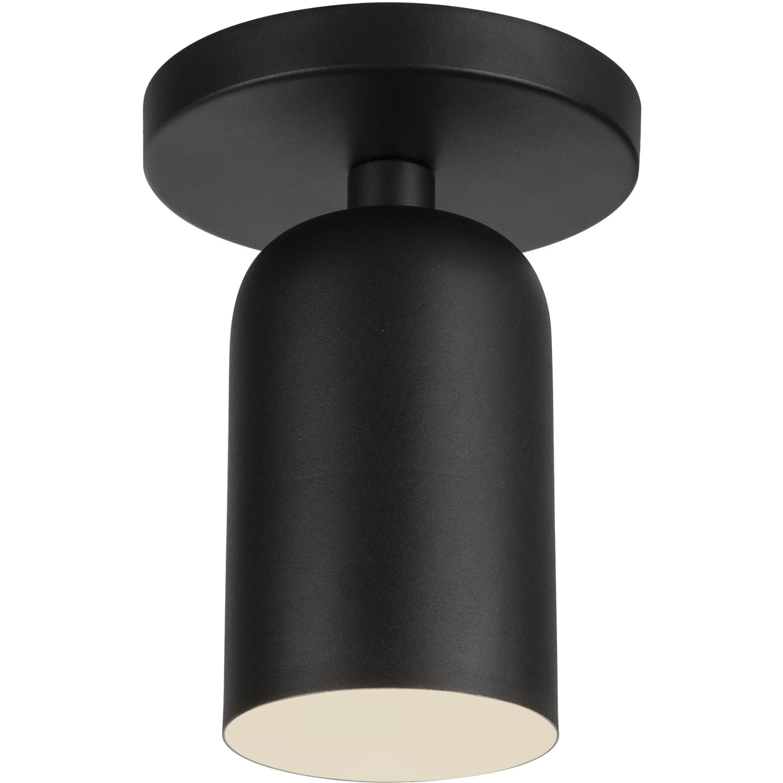 Nola 1 Light 3.63 inch Black Semi-Flush Mount Ceiling Light in Matte Opal Glass