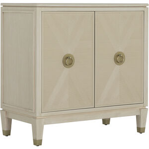 Strella Stainless Champagne / Cerused White Cabinet