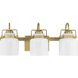 Fessler 3 Light 21.12 inch Vintage Brass Bath Light Wall Light