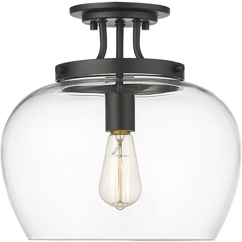 Joliet 1 Light 13 inch Matte Black Semi Flush Mount Ceiling Light