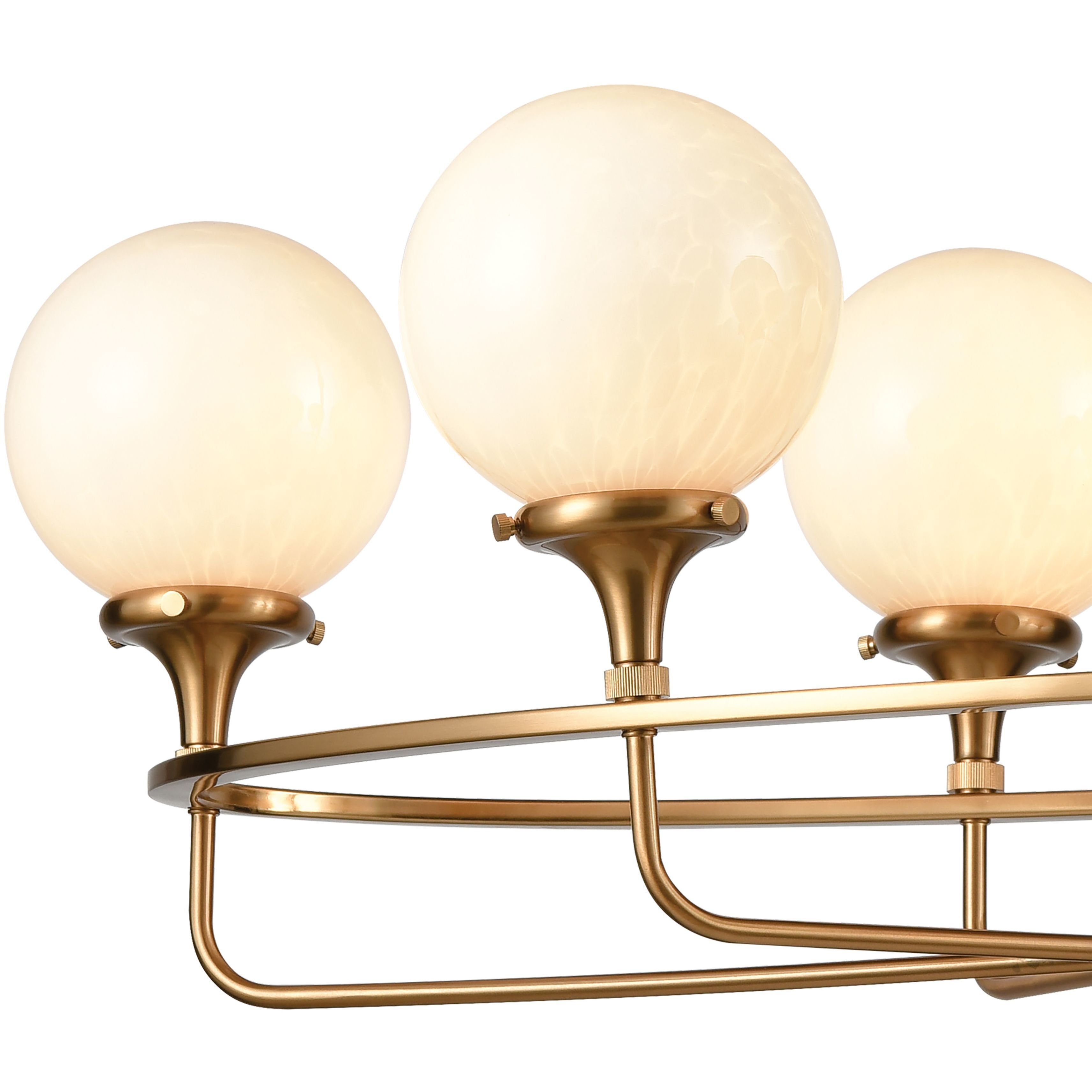 Beverly Hills 6 Light 38 inch Satin Brass Linear Chandelier Ceiling Light