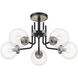 Parsons 5 Light 27 inch Matte Black and Brushed Nickel Semi Flush Mount Ceiling Light