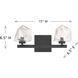Castello LED 15 inch Matte Black Bathroom Vanity Light Wall Light
