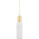 Corissa 1 Light 5 inch Aged Brass and Ceramic Whitewash Bisque Pendant Ceiling Light