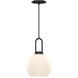 Alora Mood Soji 1 Light 7.88 inch Matte Black Pendant Ceiling Light in Opal Glass