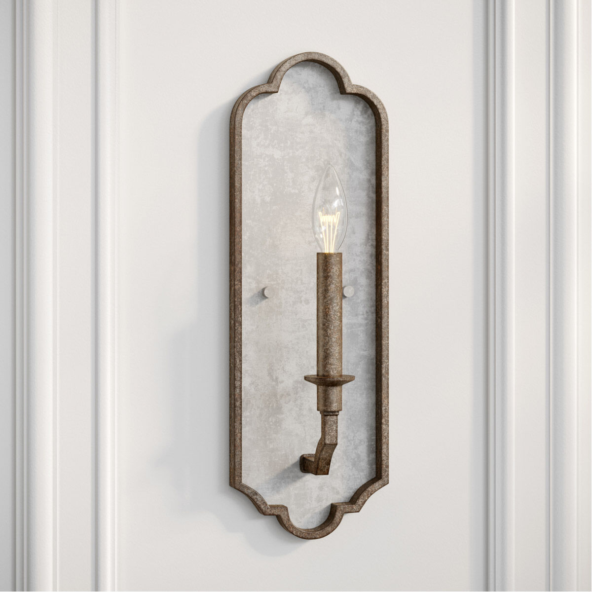 Spruce 1 Light 5.5 inch Distressed White Wood Wall Bath Fixture Wall Light