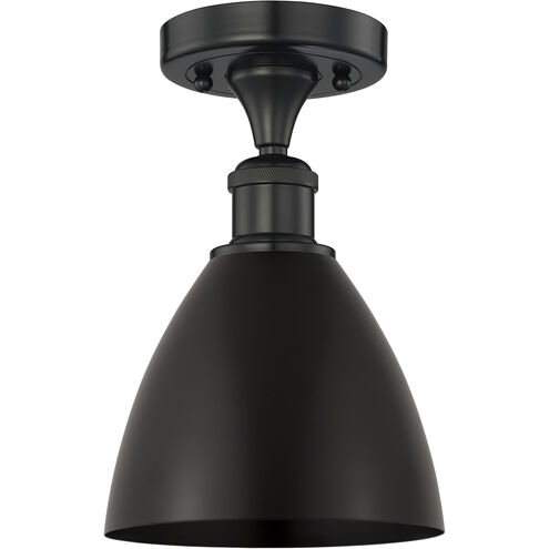 Edison Metal Bristol 1 Light 8 inch Matte Black Semi-Flush Mount Ceiling Light