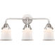 Nouveau 2 Small Canton 3 Light 23 inch Polished Chrome Bath Vanity Light Wall Light in Matte White Glass