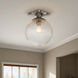 Orly 1 Light 10 inch Polished Nickel Semi Flush Ceiling Light