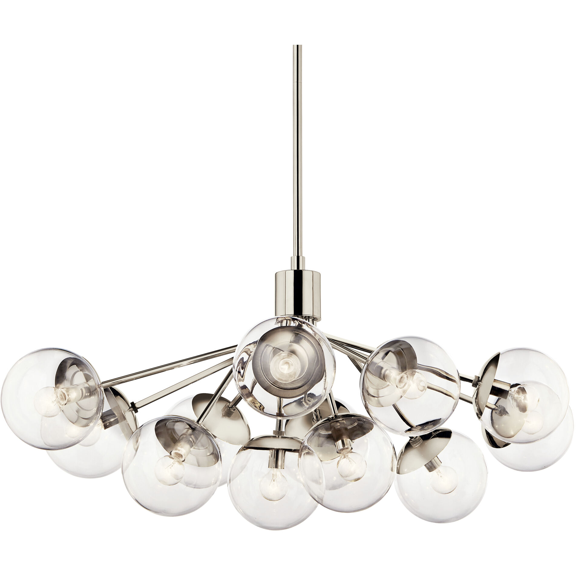 Silvarious 12 Light 26.75 inch Polished Nickel Chandelier/Semi Flush Ceiling Light
