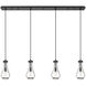 Owego 4 Light 48.88 inch Matte Black Linear Pendant Ceiling Light in Clear Glass